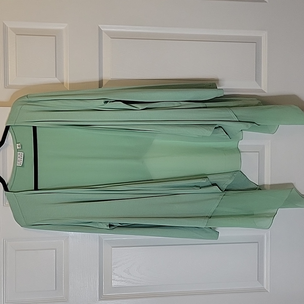 Joan Rivers Jersey Knit Chiffon Draped Cardigan